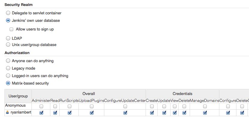 Jenkins Security setup screenshot 1