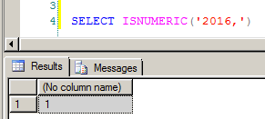 SQL Server ISNUMERIC False Positive