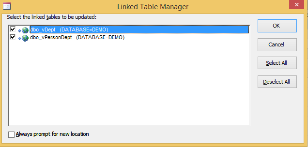 Refreshing Linked objects in MS Access