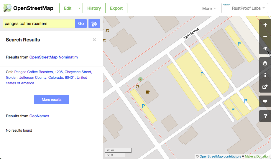 OpenStreetMap - Tree added at Pangea