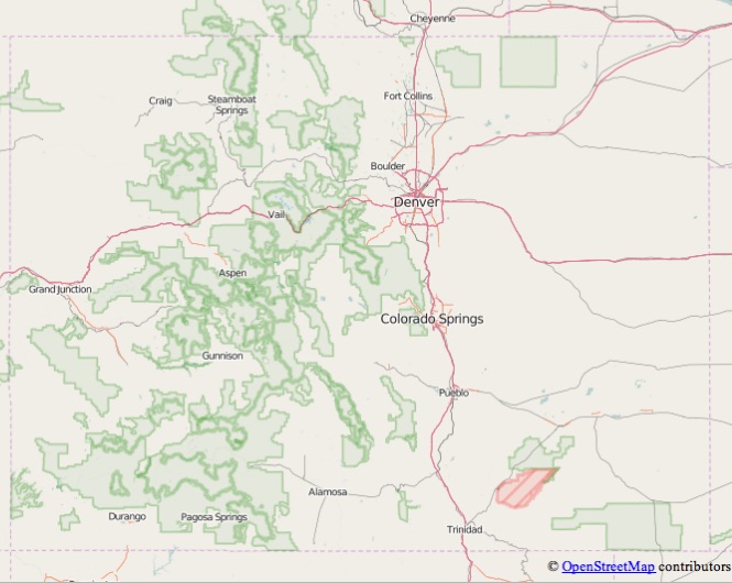 QGIS OpenLayers Colorado from OpenStreeMap