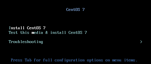 CentOS 7 First Startup Screenshot