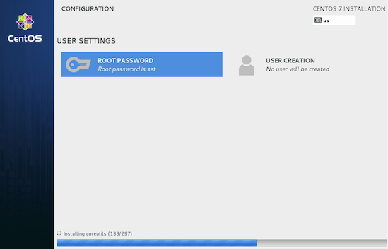 CentOS 7 Installation Welcome Screenshot