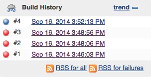 Jenkins Build History screenshot