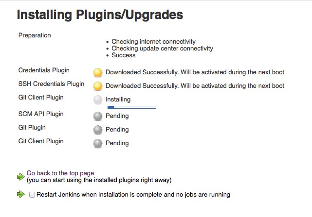 Jenkins plugin installation screenshot