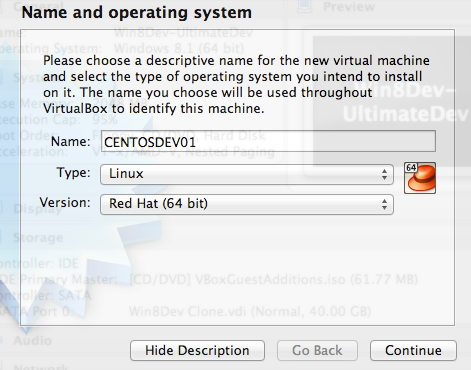 VirtualBox New VMScreenshot