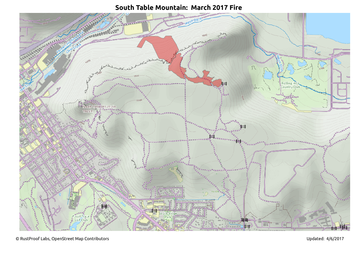 South Table Mountain Estimated Burn - Improved Estimate