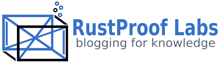 RustProof Labs: blogging for education (logo)